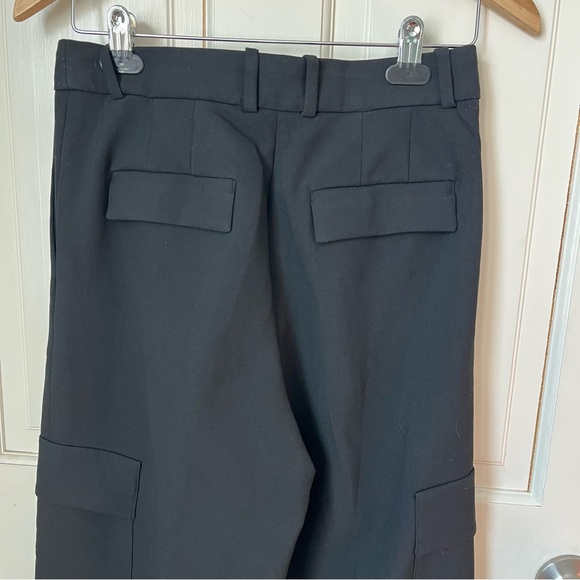 Aritzia Babaton Spotlight Cargo Bader Trousers Pants 6 Black Wide Leg Office - Picture 11 of 11